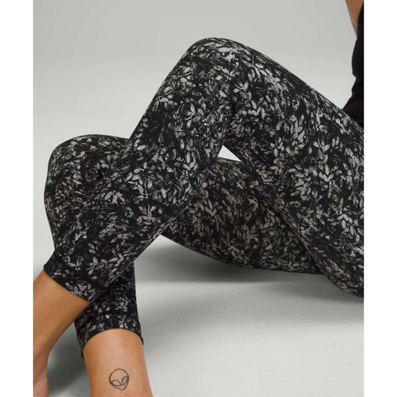 lululemon athletica Pants - Lululemon Wunder Under HR 25" Tight Blossom Overlay-Black+Gray Floral, Size 10
